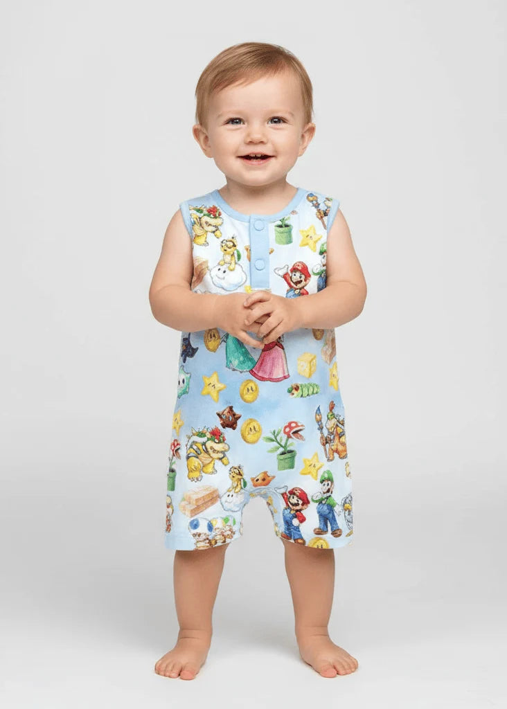 Galaxy Gamers Bamboo Shortie Tank Romper