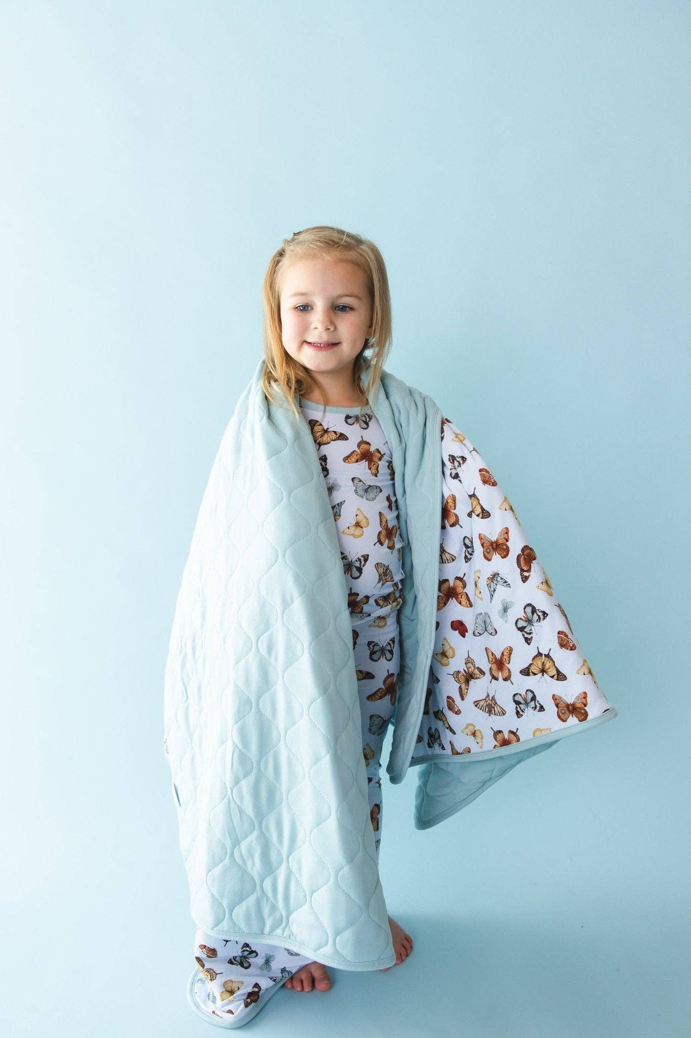 Butterfly Kisses Toddler Quilted Blanket “60x40”