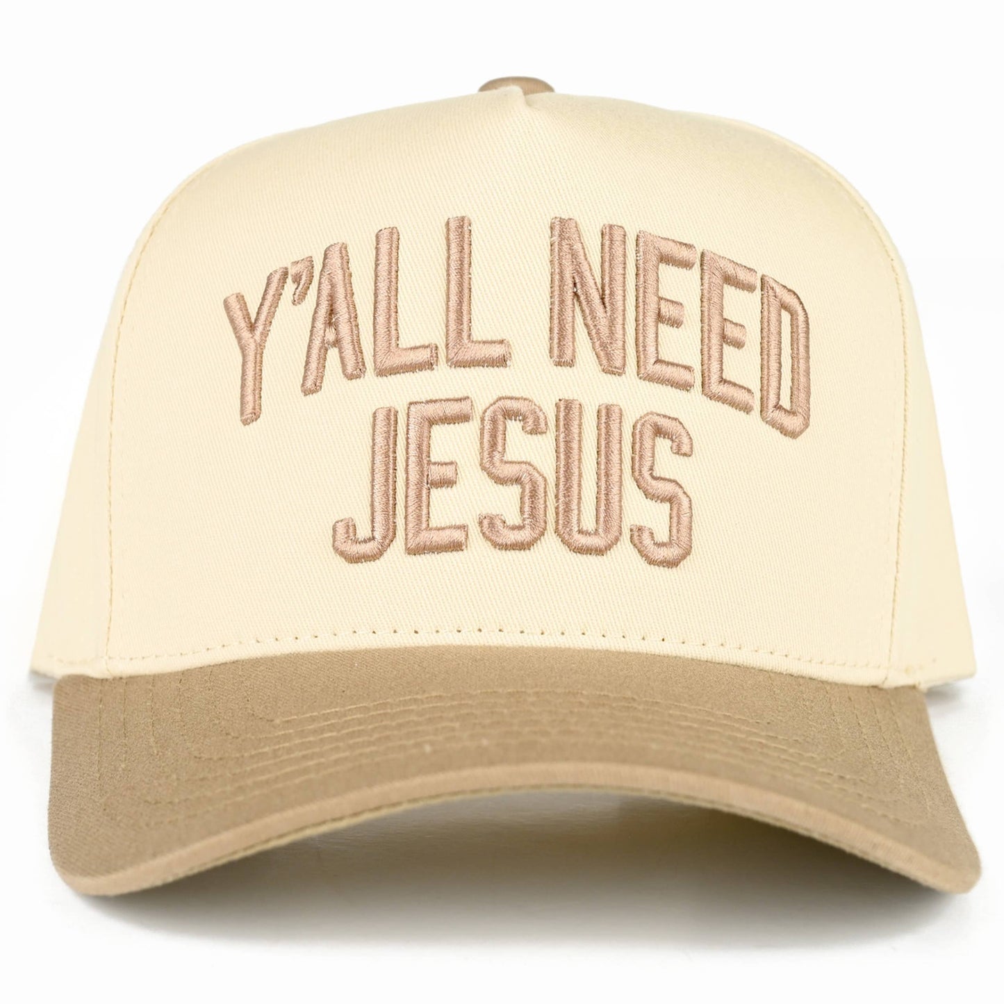Y'ALL NEED JESUS Embroidered Two-Tone Trucker Hat