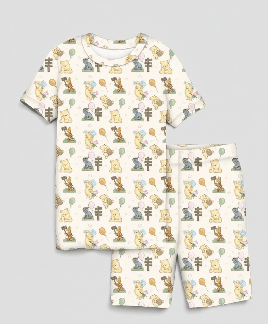 Charlie Play 100 Acre Party - Bamboo Lyocell Short Sleeve Short Lounge Set