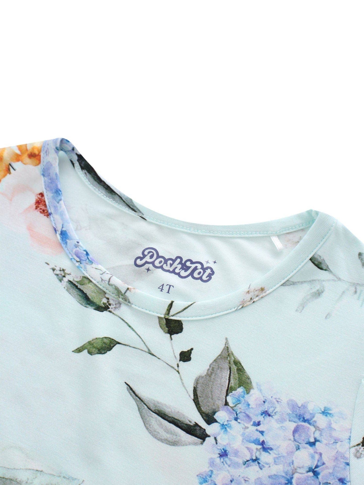 PoshTOT Hydrangea Bamboo Girls Twirl Dress