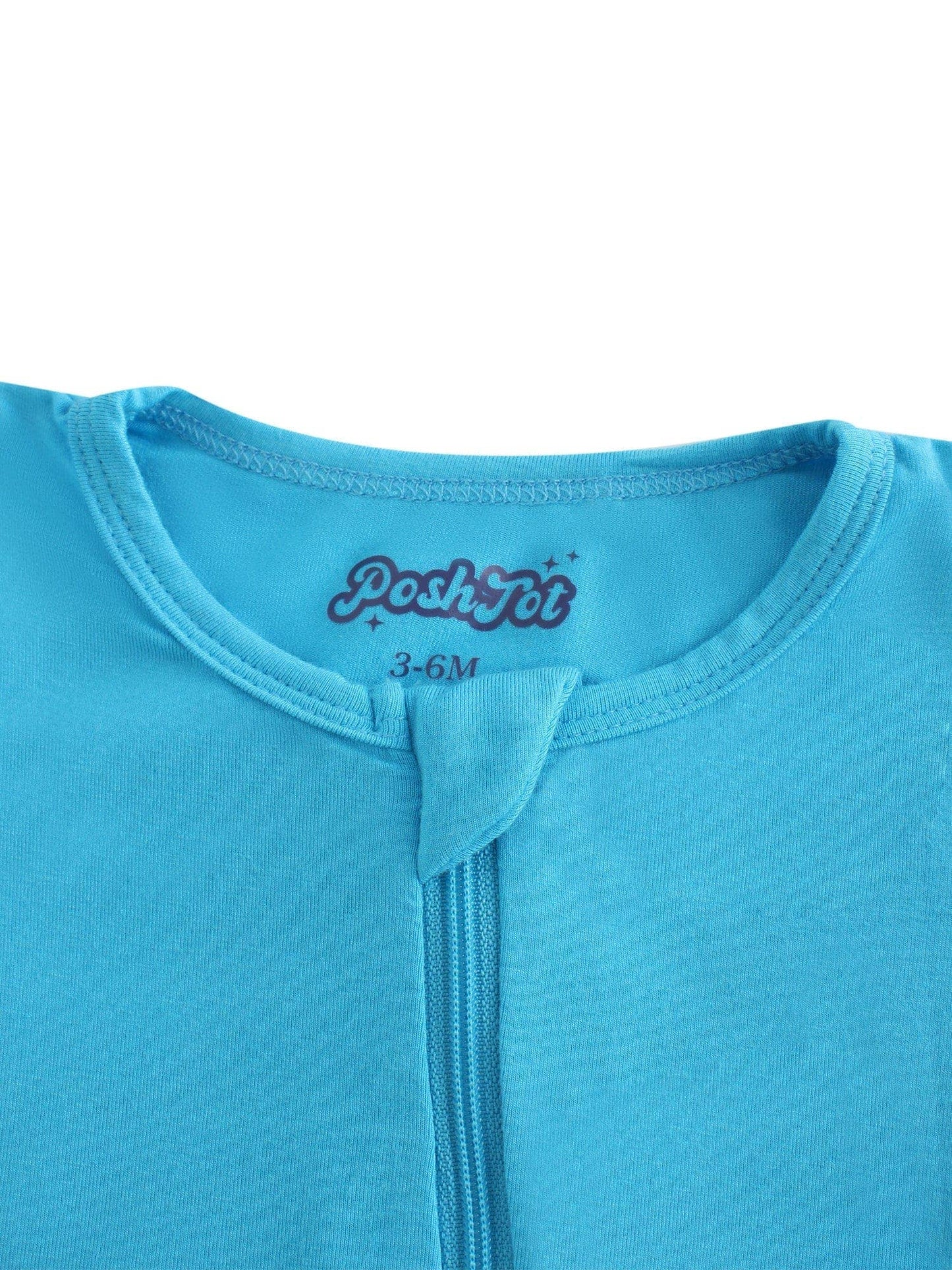 PoshTOT Blue Bamboo Baby Convertible Zippy Romper