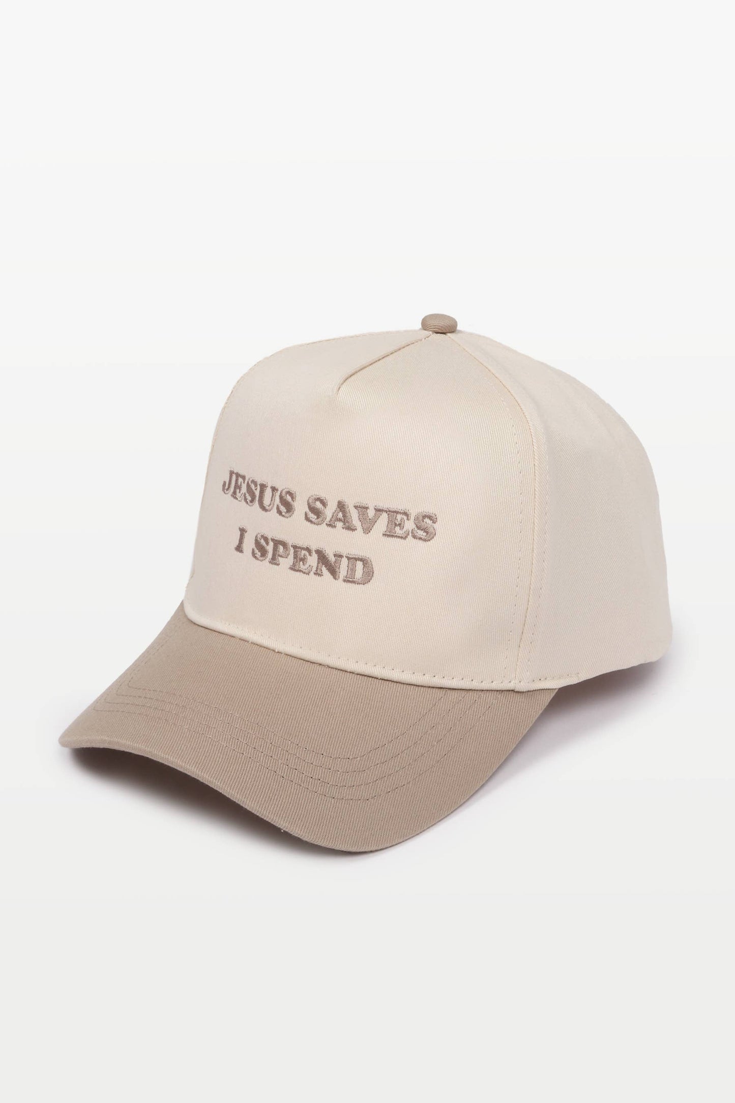 Jesus Saves I Spend Embroidered Hat