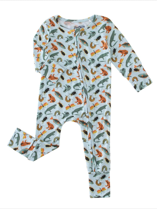 PoshTOT Crocodile Bamboo Baby Convertible Zippy Romper