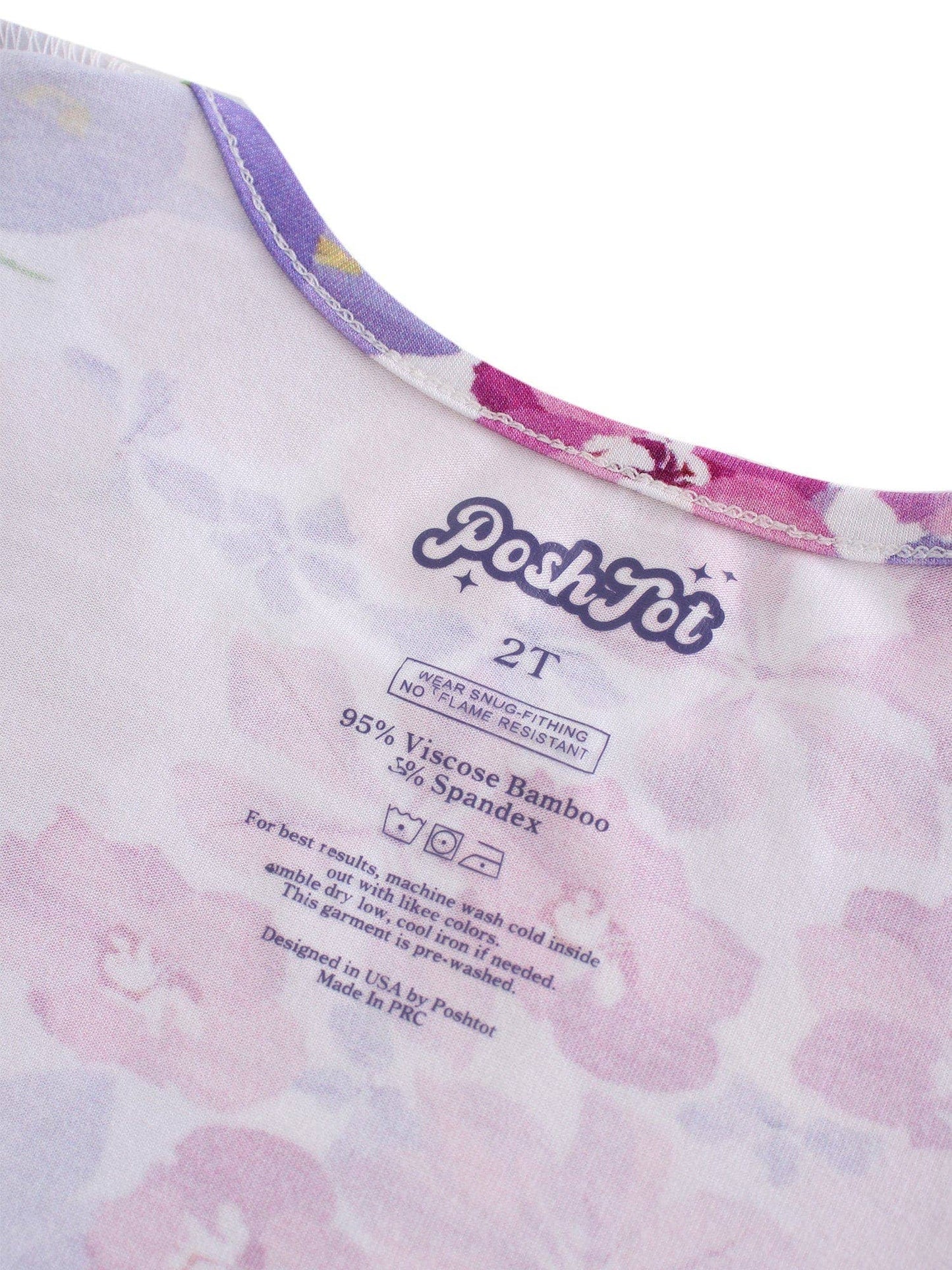 PoshTOT Morning Glory Bamboo Girls Twirl Dress