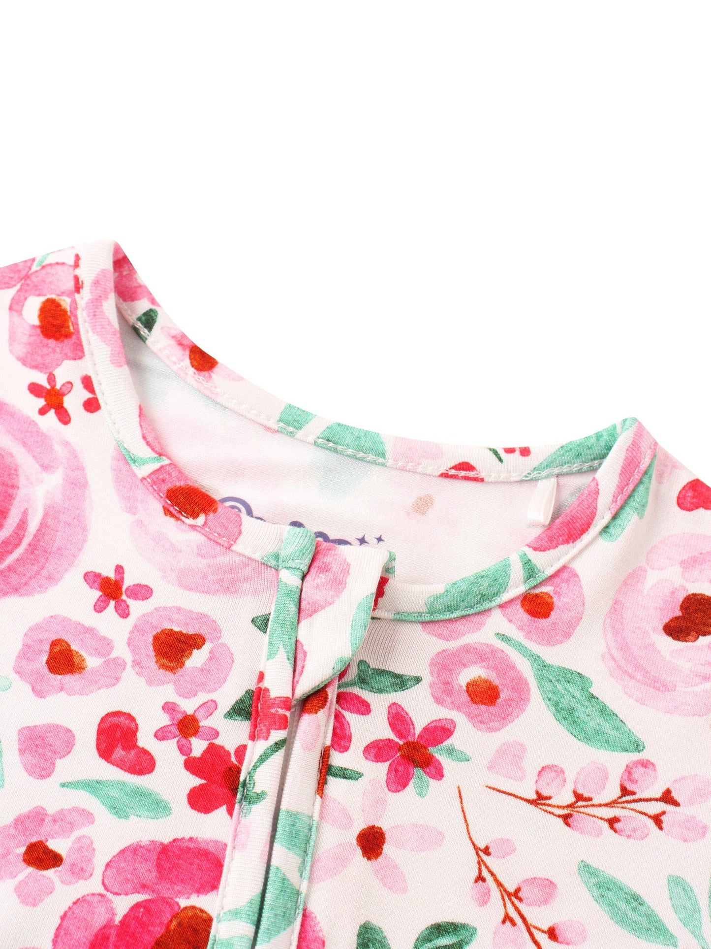 PoshTOT Watercolor Flowers Bamboo Baby Convertible Zippy Romper