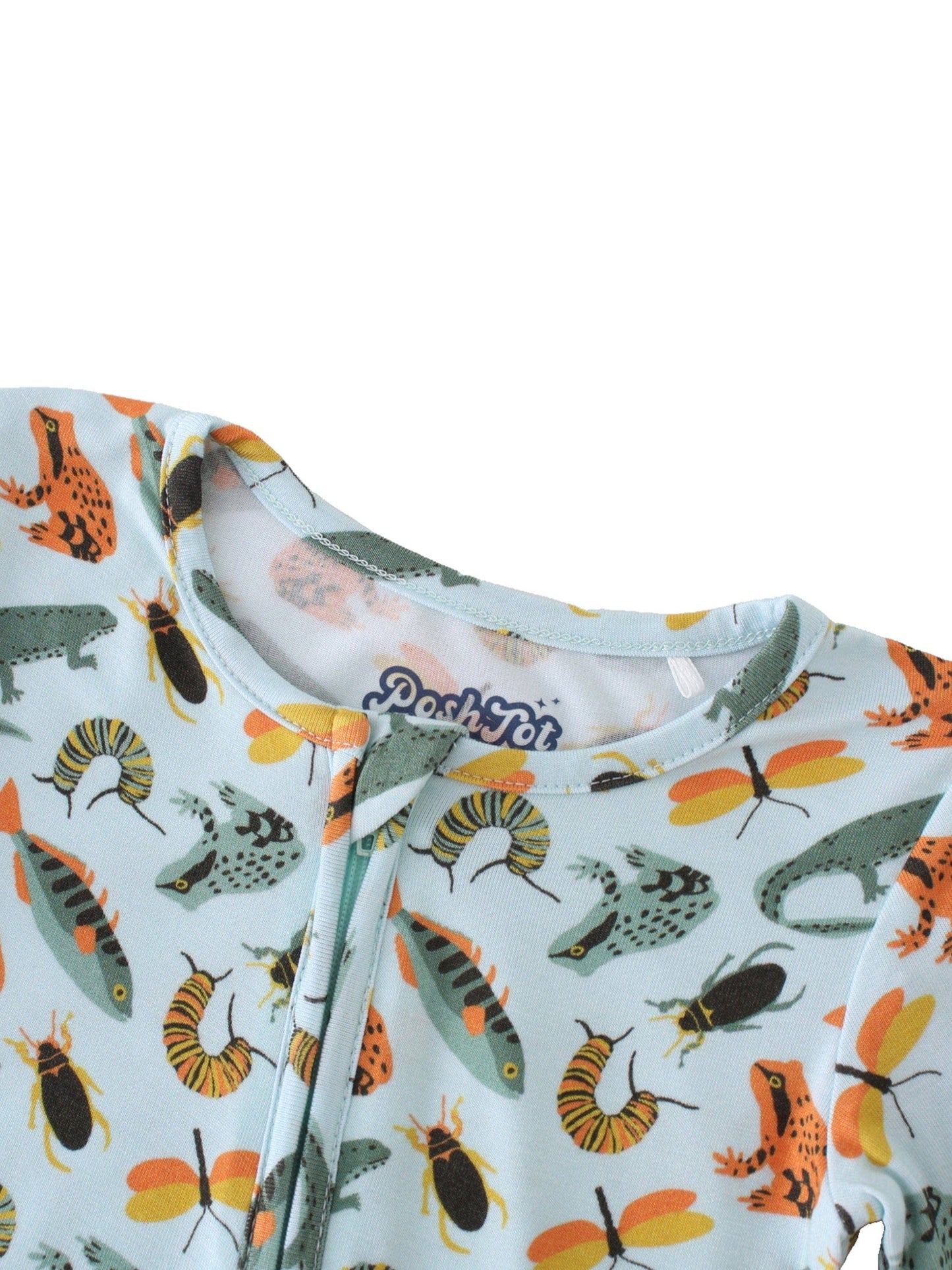 PoshTOT Crocodile Bamboo Baby Convertible Zippy Romper