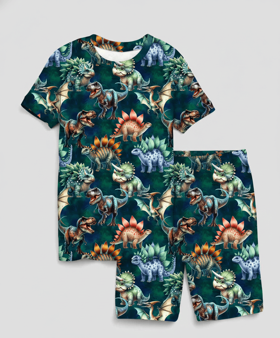 Charlie Play Jurassic Dreams - Bamboo Lyocell Short Sleeve Short Lounge Set