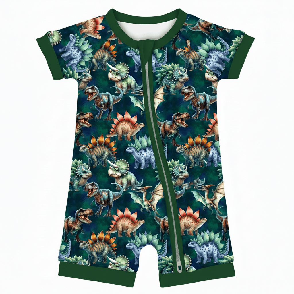 Charlie Play Jurassic Dreams - Bamboo Lyocell Shorty Romper