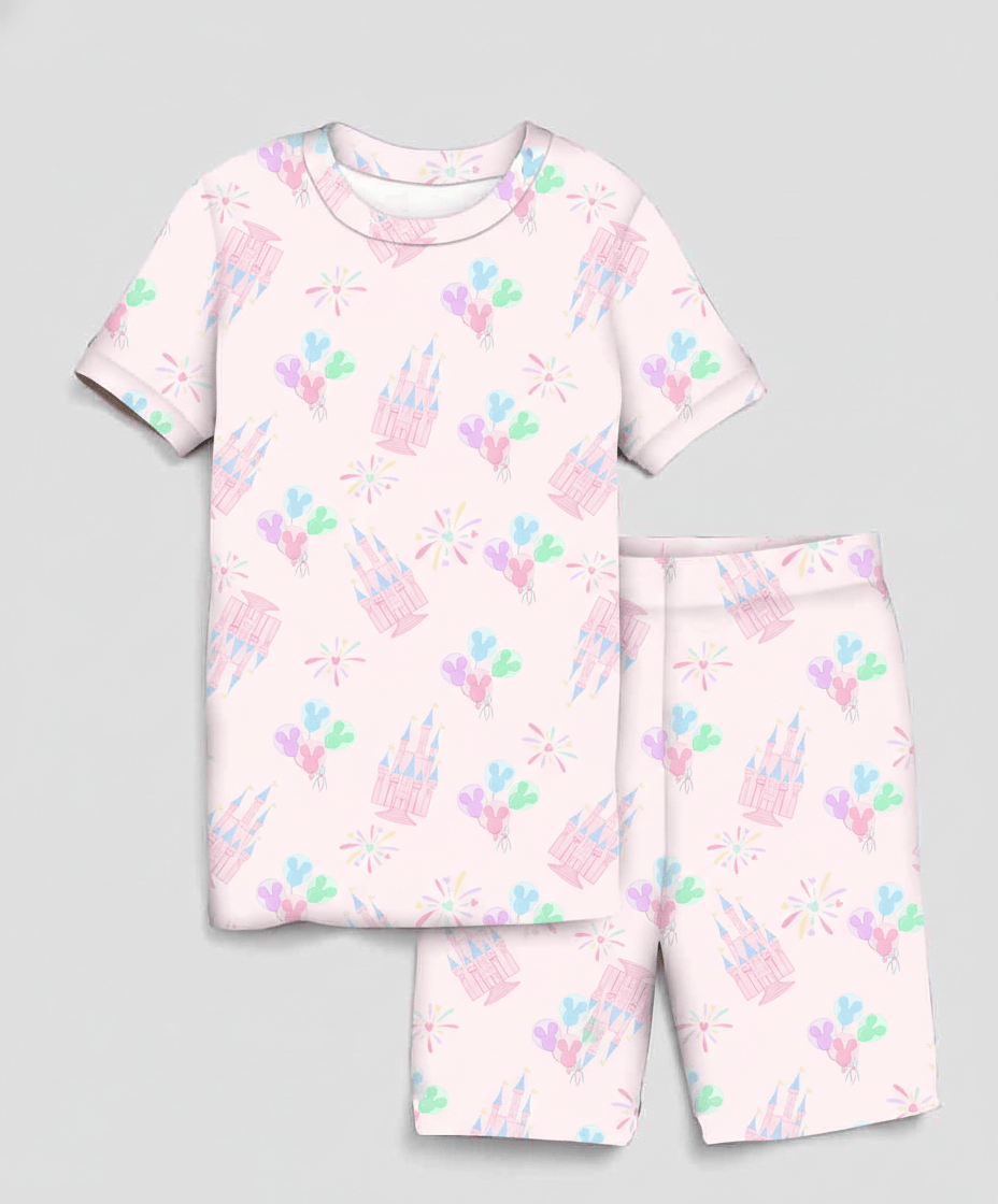 Charlie Play Castle Confetti - Bamboo Lyocell Short Sleeve Short Lounge Set