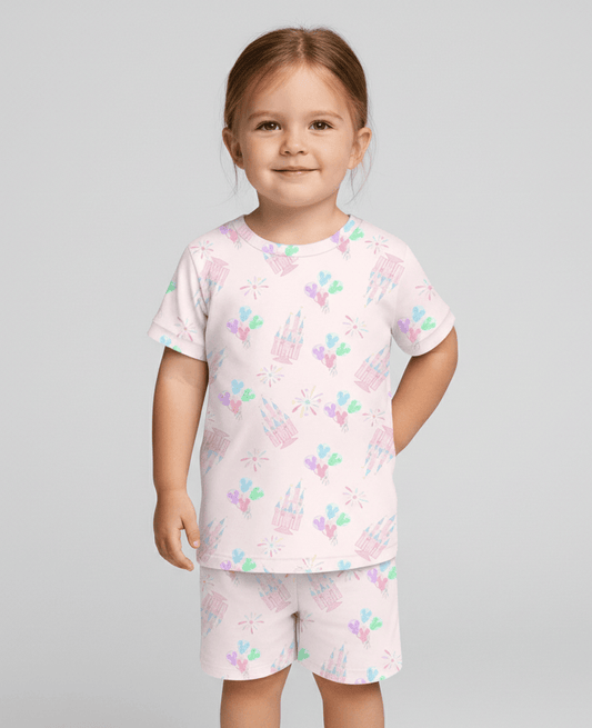 Charlie Play Castle Confetti - Bamboo Lyocell Short Sleeve Short Lounge Set