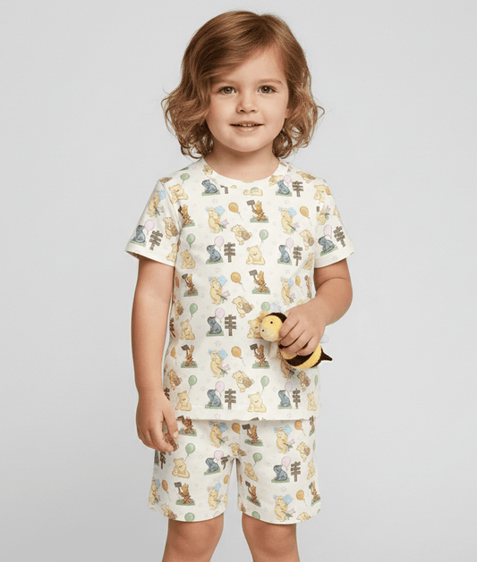 Charlie Play 100 Acre Party - Bamboo Lyocell Short Sleeve Short Lounge Set