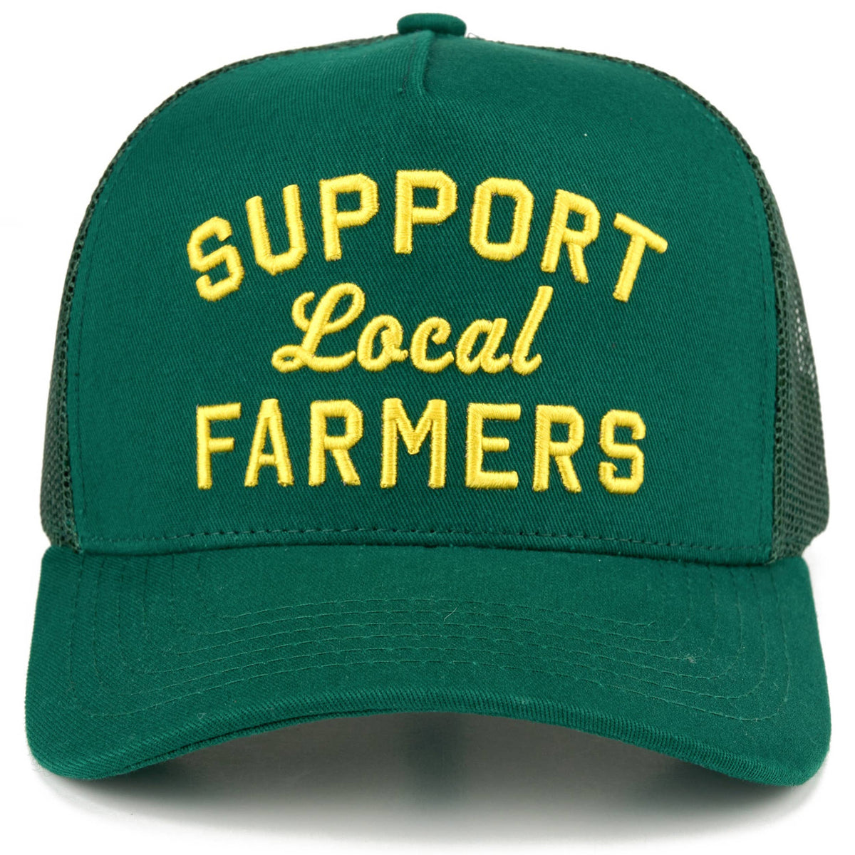 SUPPORT LOCAL FARMERS Letter Two Tone Trucker Hat