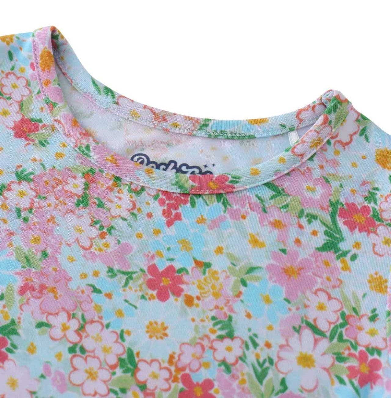 PoshTOT Spring Flower Bamboo Girls Twirl Dress