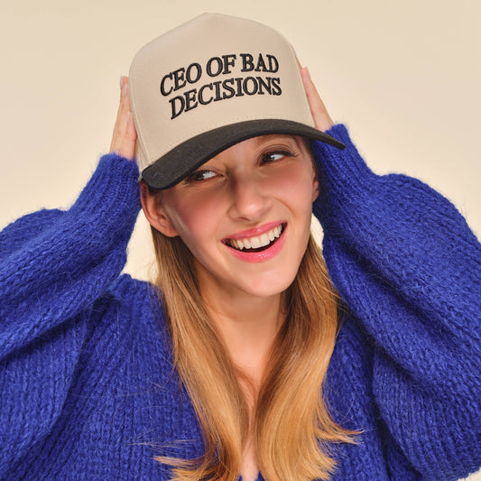 CEO OF BAD DECISIONS Embroidered Two-Tone Trucker Hat