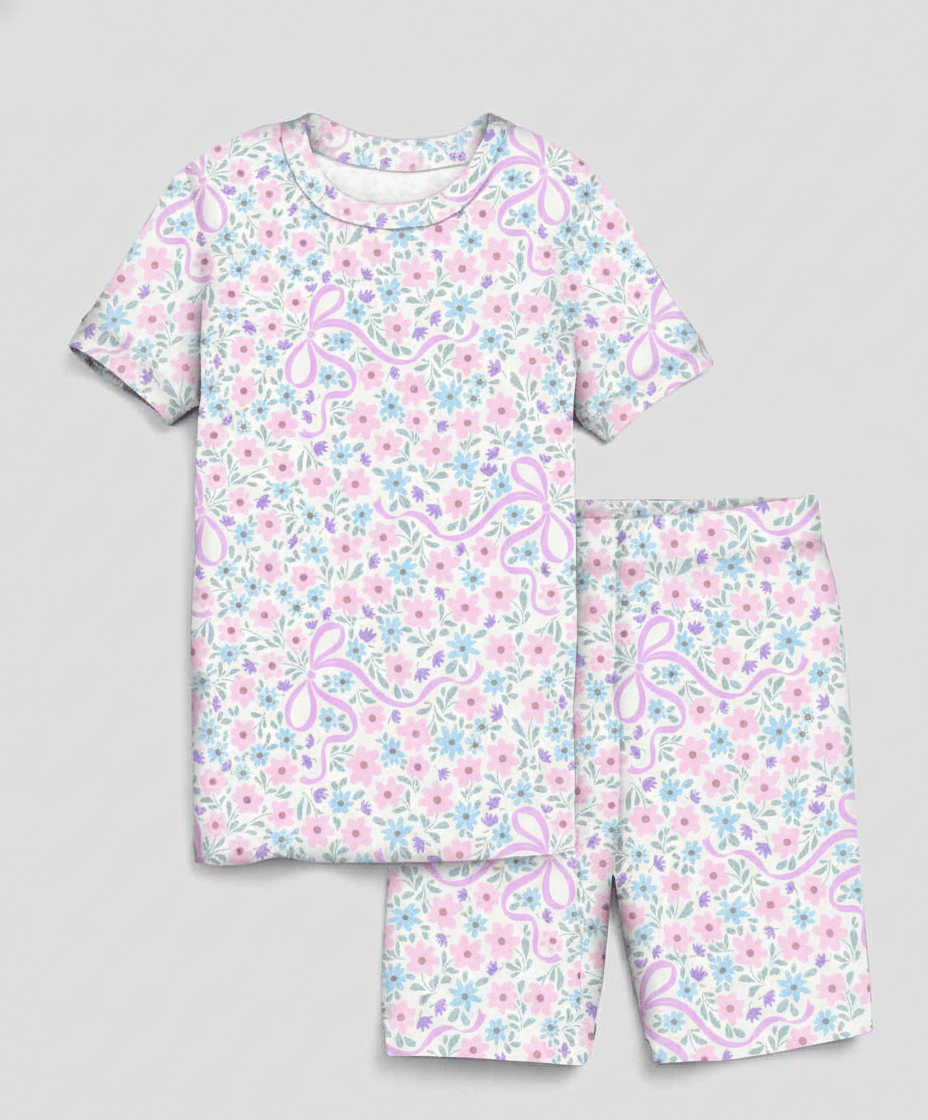 Charlie Play Floral Keepsake - Bamboo Lyocell Short Sleeve Short Lounge Set