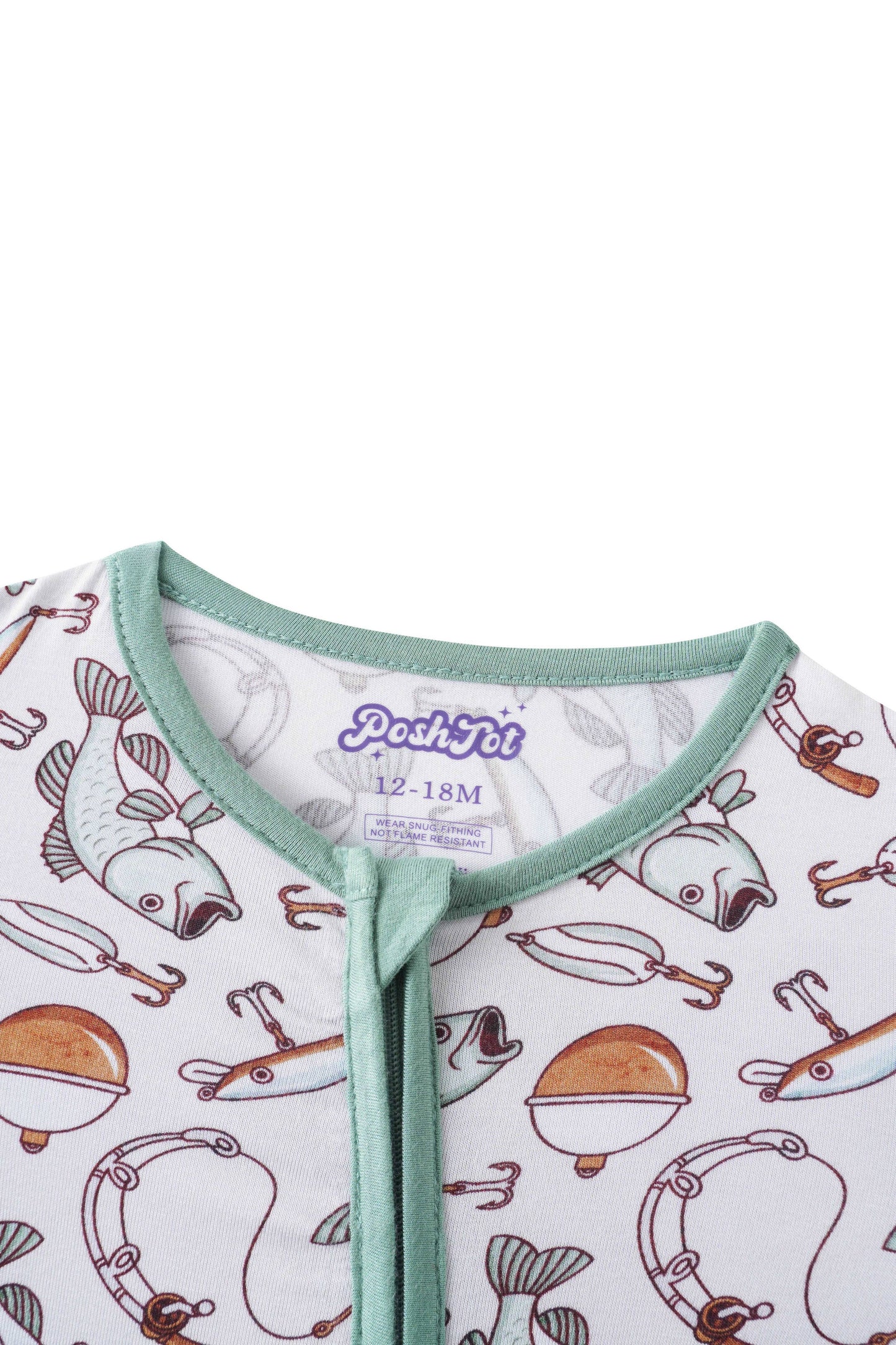Fishing Bamboo Baby Shorty Zippy Romper
