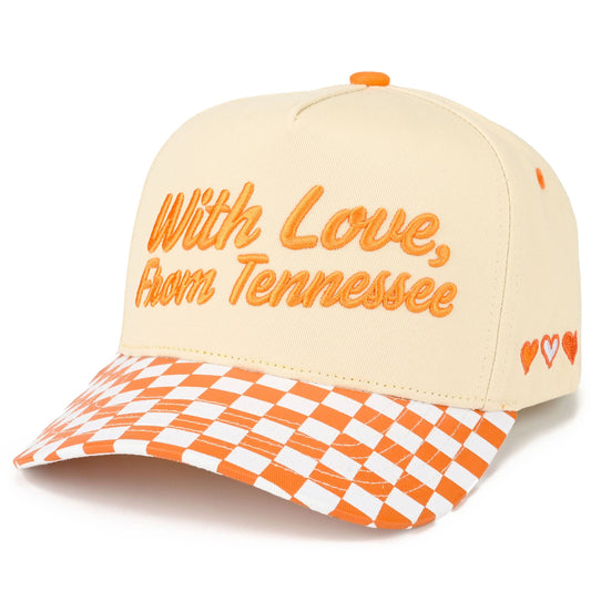 WITH LOVE FROM Embroidered Two-Tone Trucker Hat
